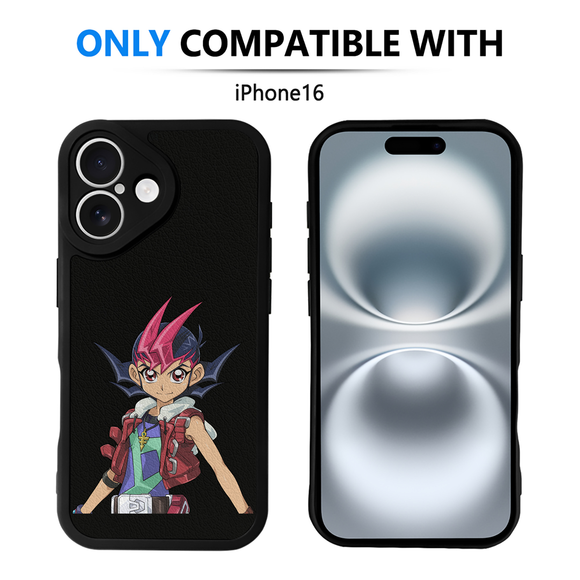 遊☆戯☆王 Yu-Gi-Oh! 【iPhone 16シリーズ対応】シリコンスマホケース（レザー調） 材質：シリコン